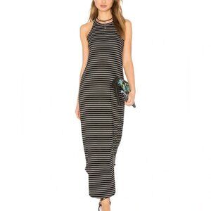 LNA Revolve Leigh Maxi Dress stripes Long Sleeveless Curved hem Scoop neck XS